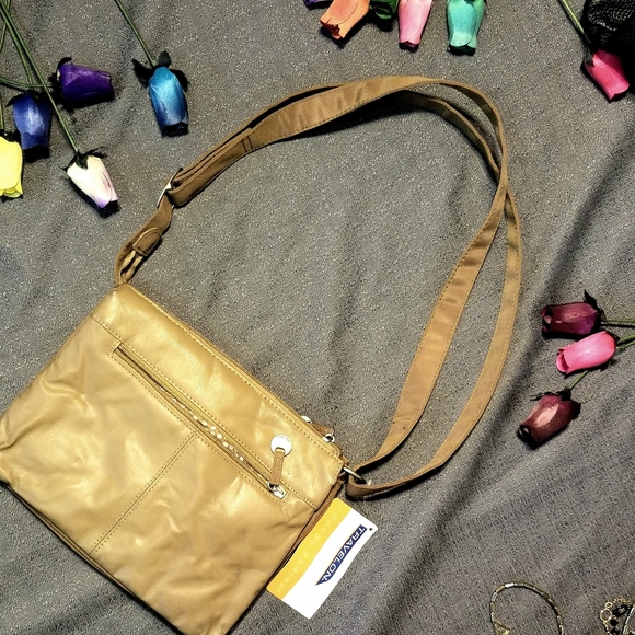 Travelon Handbags - NWT Travelon Tan ANTI-THEFT Shoulder Travel Bag